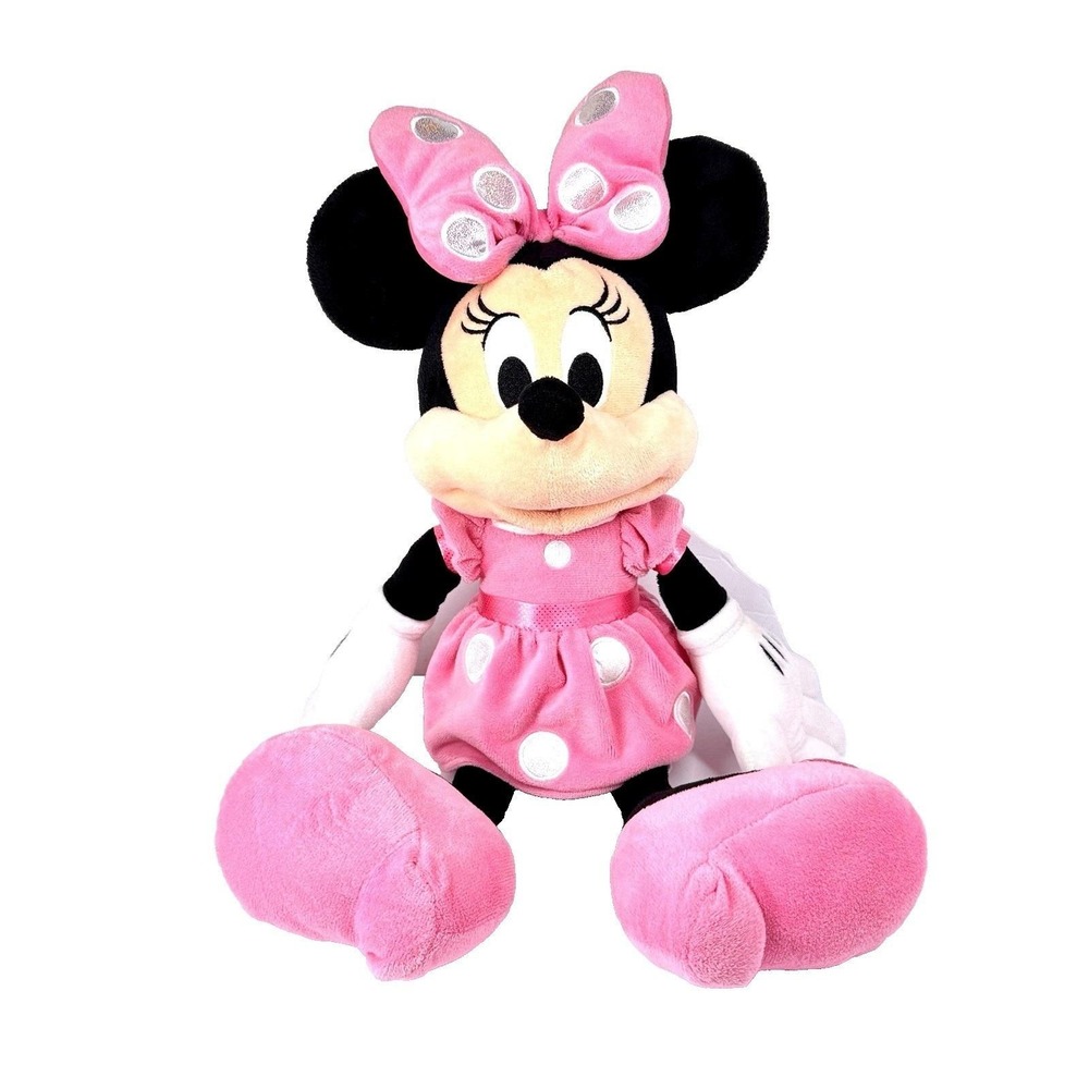 Disney‎ Store Minnie Mouse Large 27" Pink Polka Dot Plush Stuffed Animal - Picture 3 of 7